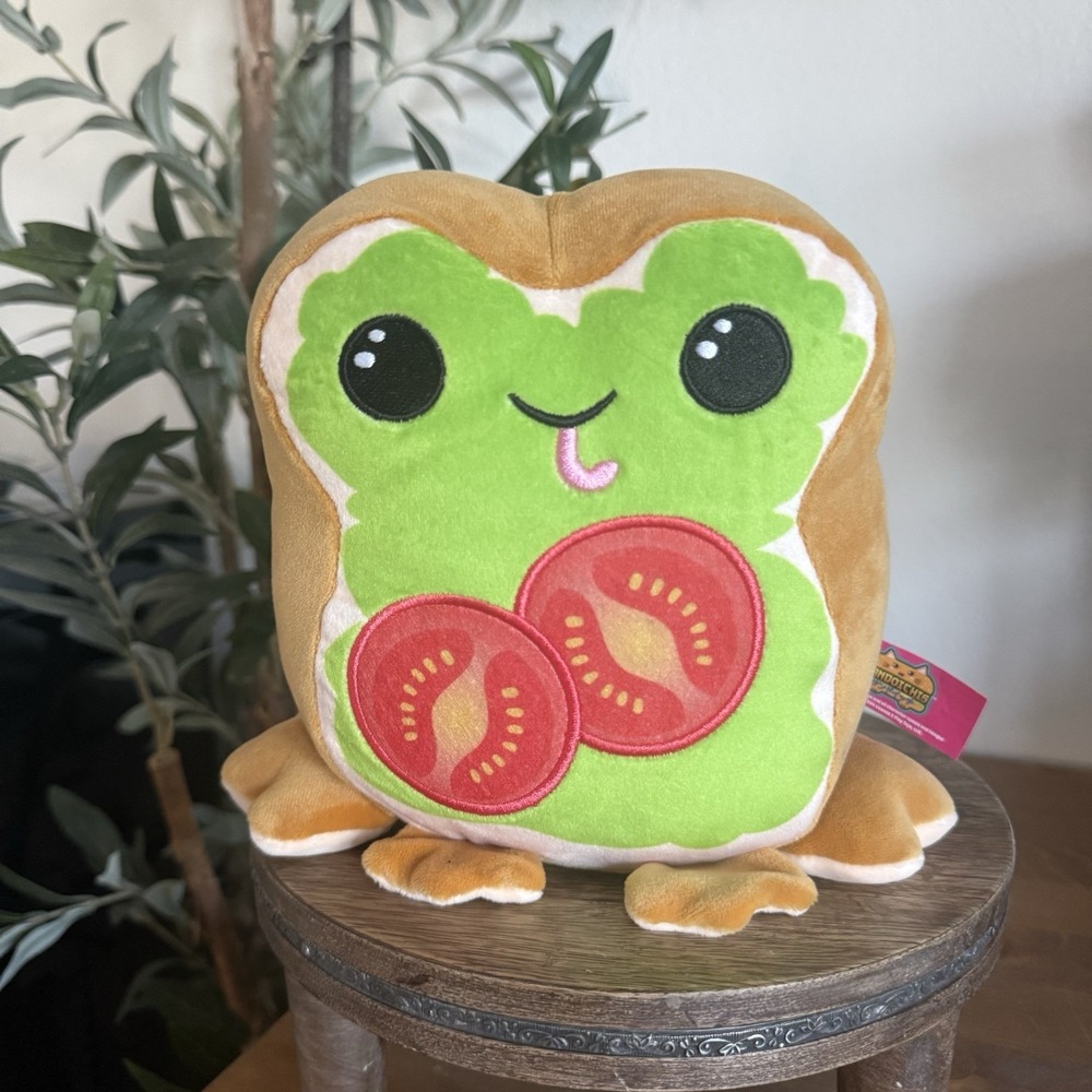 Sandoichis Avocado Toast Cat Frog Plush Tomato Kawaii Food Stuffed Animal Toy 7"